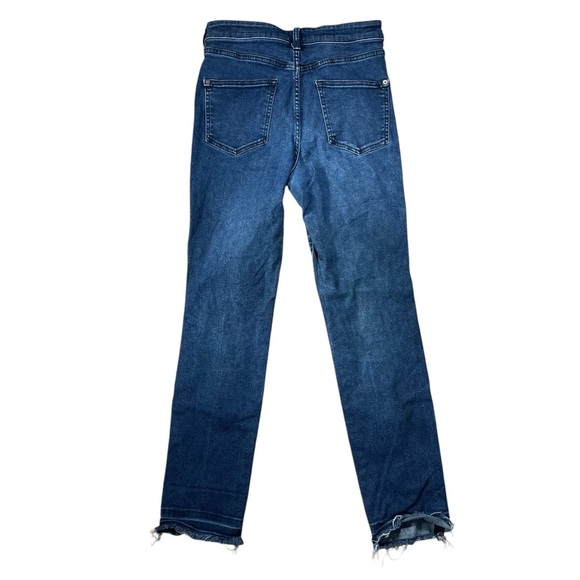 Anthropologie Pilcro High Rise Cigarette Blue Jeans with raw hem woman’s size 28 - Picture 5 of 7